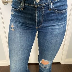 AG Jeans High Waisted Skinny Distressed